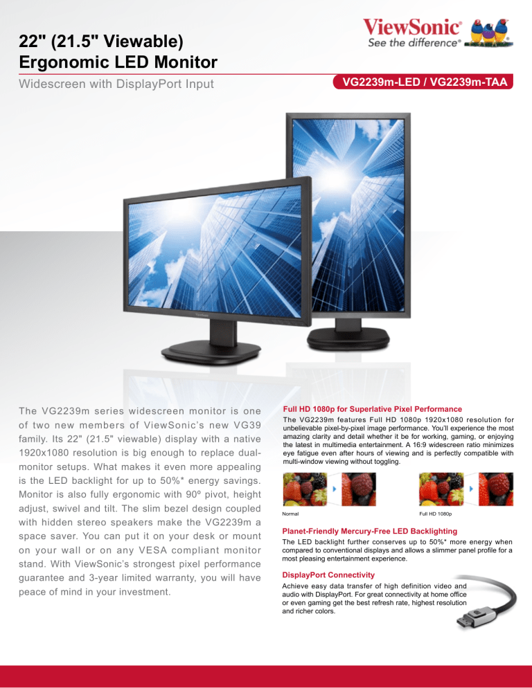 ViewSonic VG2239m-LED User manual ViewSonic VG2239m-LED User manual
