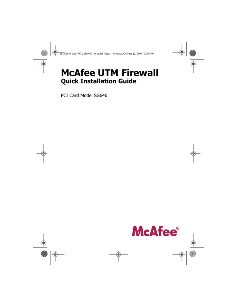 McAfee SG640 Installation guide McAfee SG640 Installation guide