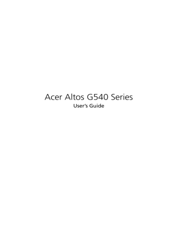 Acer Altos G540 User manual | Manualzz