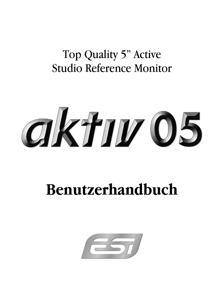 ESI Activ 05 User manual ESI Activ 05 User manual
