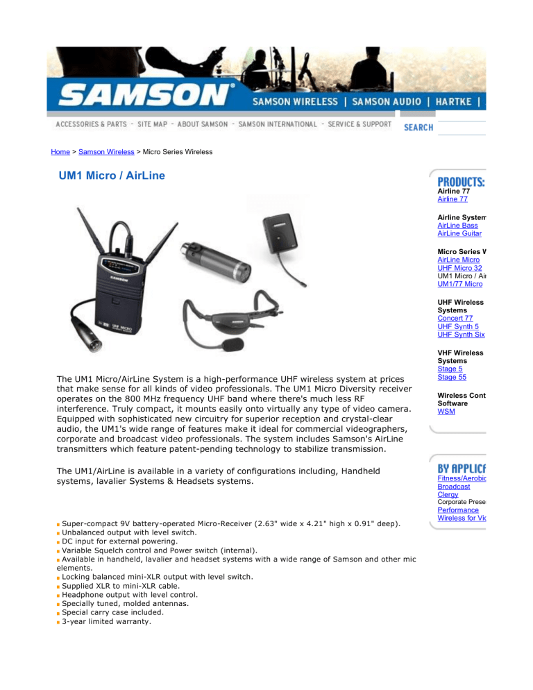 Samson UM1 User manual Samson UM1 User manual