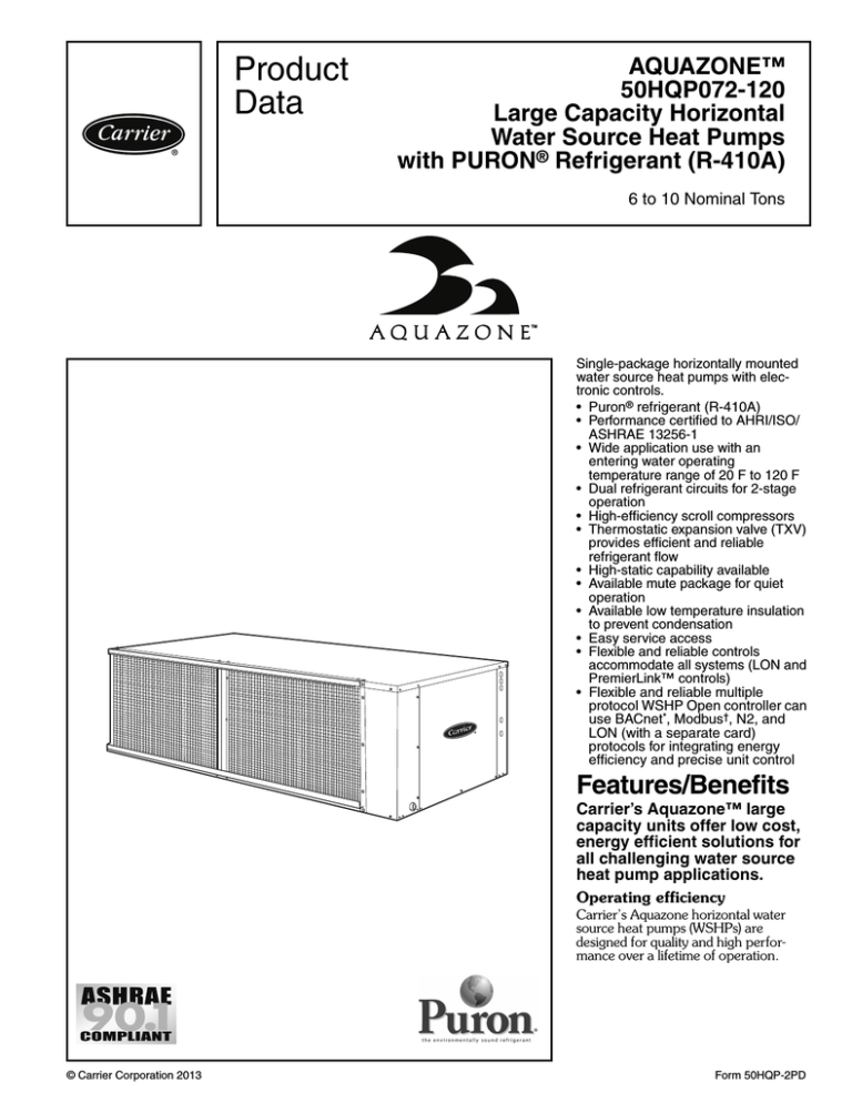 Carrier AQUAZONE 50RLP Product data Carrier AQUAZONE 50RLP Product data