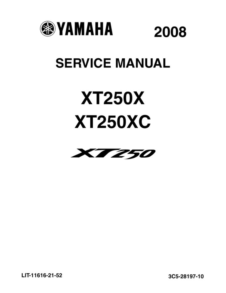 Yamaha XT250XC Service manual Yamaha XT250XC Service manual