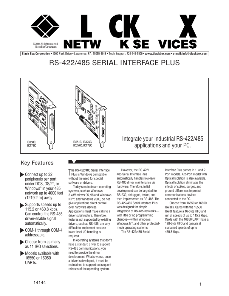 Black Box IC171C User manual Black Box IC171C User manual