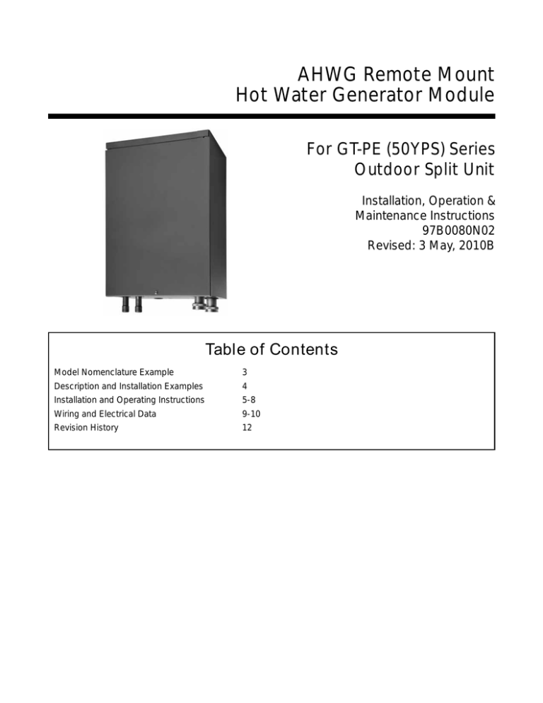 ClimateMaster GT-PE outdoor Split Series Unit installation ClimateMaster GT-PE outdoor Split Series Unit installation