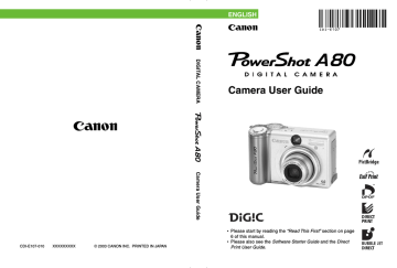 Canon 9026A001 Point & Shoot Digital Camera User manual | Manualzz