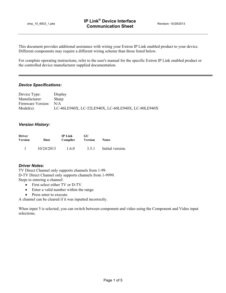 Sharp LC-80LE940X User manual Sharp LC-80LE940X User manual