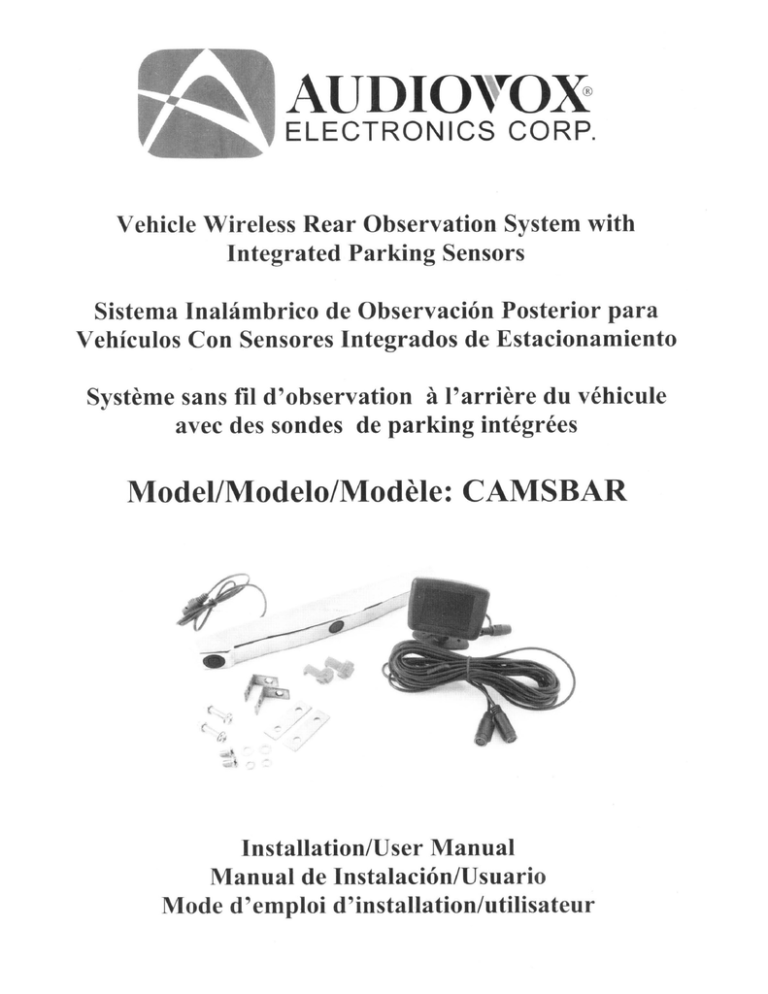 Audiovox CAMSBAR User manual Audiovox CAMSBAR User manual