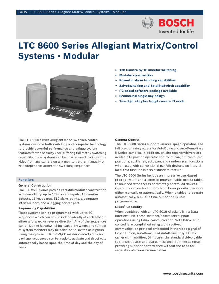 Bosch LTC 8850 Series User manual Bosch LTC 8850 Series User manual