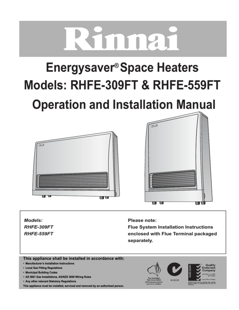 Rinnai Amplify Installation manual Rinnai Amplify Installation manual