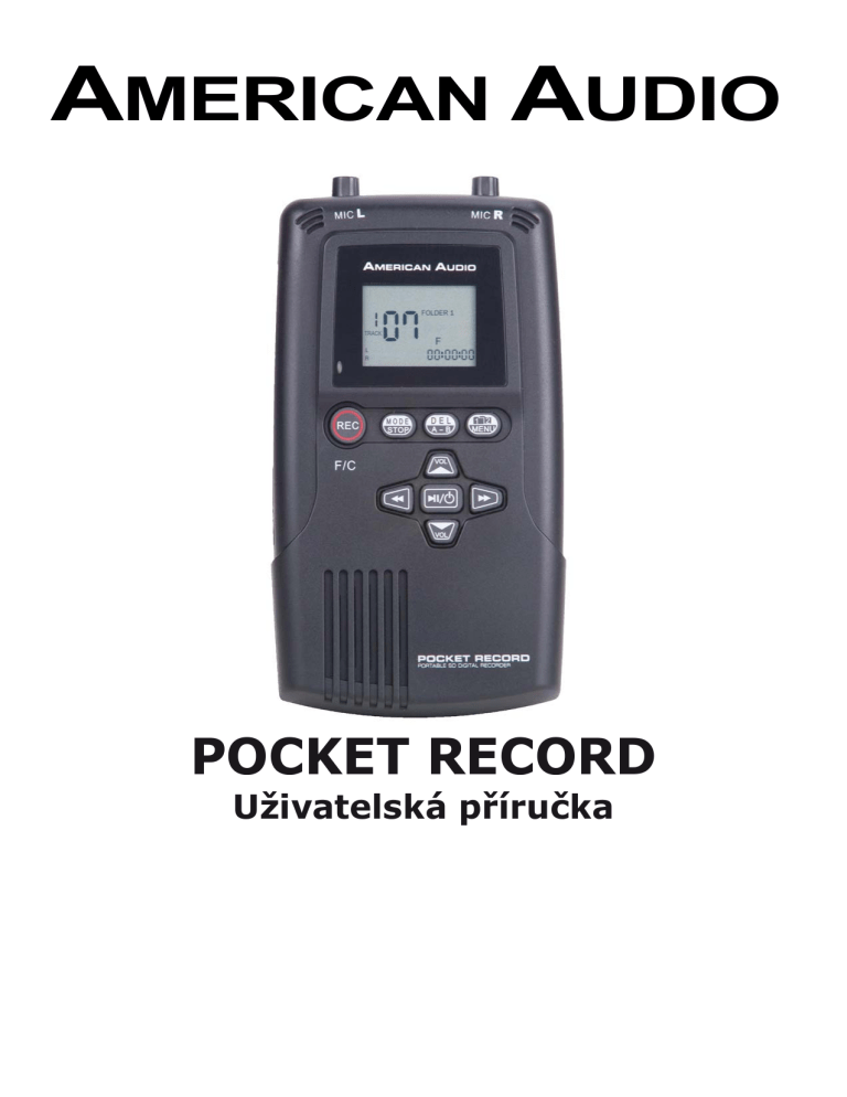 American Audio POCKET RECORD User manual American Audio POCKET RECORD User manual