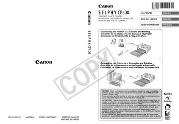 Canon CP600 User guide Canon CP600 User guide
