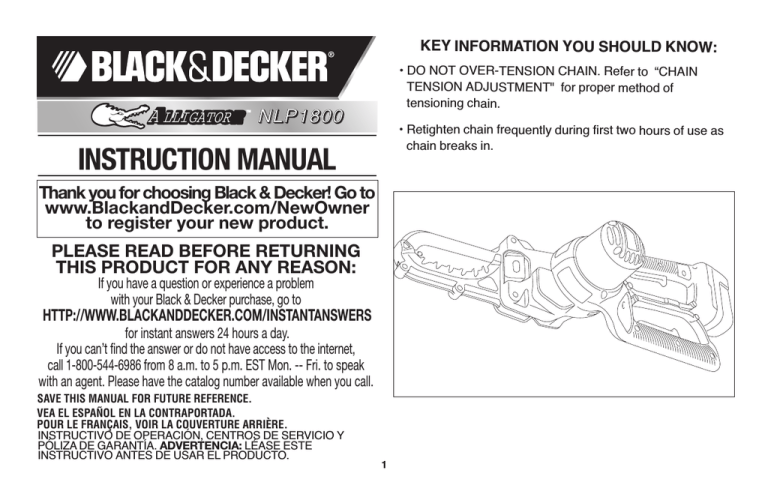 Black & Decker NLP1800 Instruction manual Black & Decker NLP1800 Instruction manual