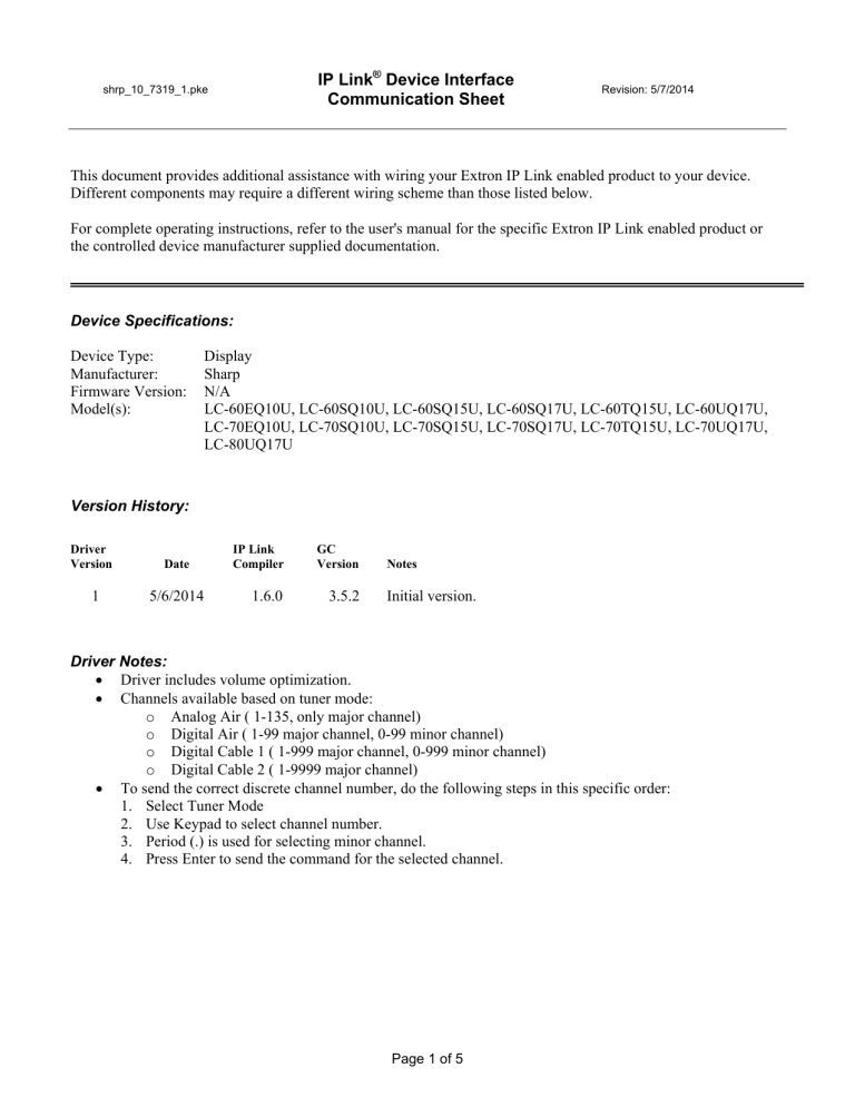 Sharp LC-60EQ10U User manual Sharp LC-60EQ10U User manual