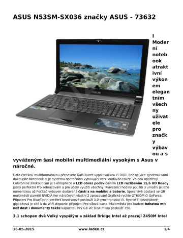 Asus N53SM User manual Asus N53SM User manual