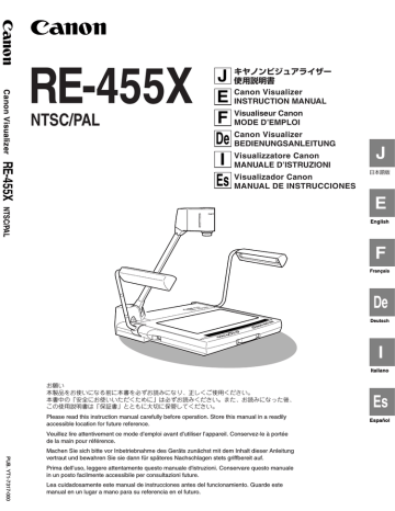 Canon RE-455X Instruction manual Canon RE-455X Instruction manual