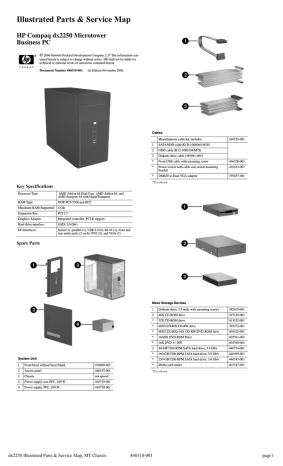 HP Compaq dx2250 Specifications HP Compaq dx2250 Specifications