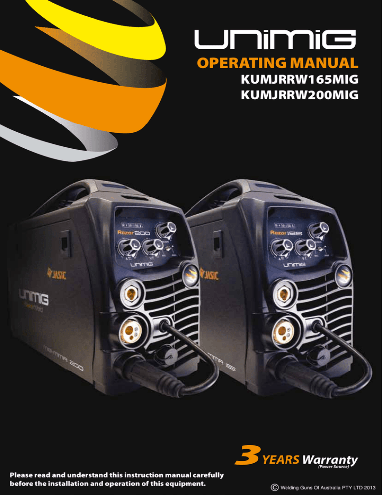 Uni-Mig KUMJRRW200MIG Instruction manual Uni-Mig KUMJRRW200MIG Instruction manual