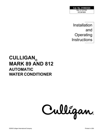 Culligan Water Softener Manual Mark