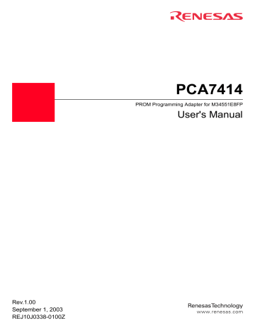 Renesas PCA7414 Network Card User`s manual | Manualzz