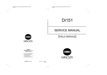 Minolta Di151 Service manual Minolta Di151 Service manual
