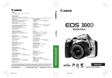 Canon EOS EOS 300D Instruction manual Canon EOS EOS 300D Instruction manual