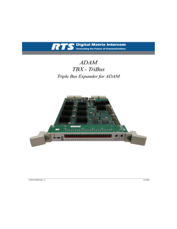 RTS TBX - TriBus ADAM Specifications | Manualzz RTS TBX - TriBus ADAM Specifications | Manualzz