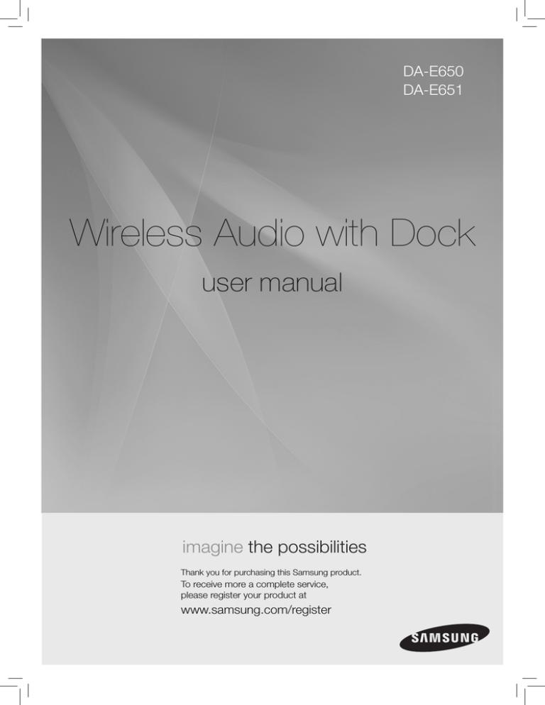 Samsung DA-E650 User manual Samsung DA-E650 User manual