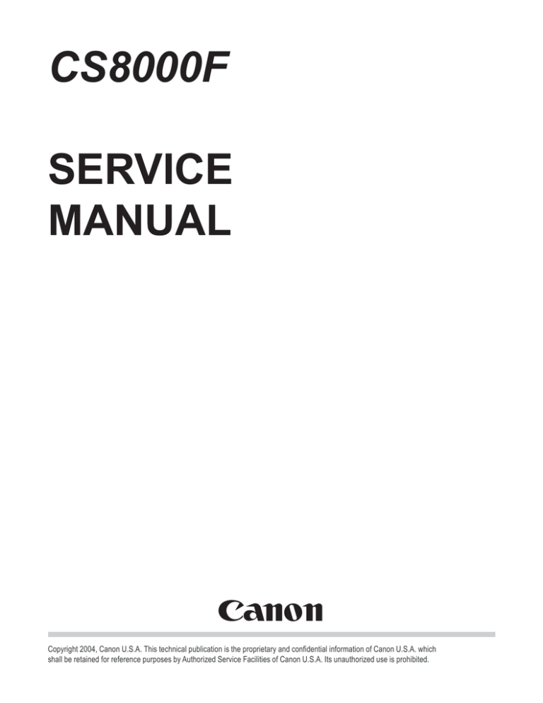 Canon Canoscan CS8000F Service manual Canon Canoscan CS8000F Service manual