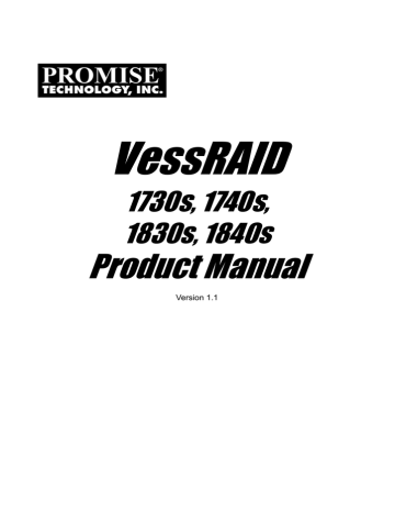 Promise Technology VessRAID 1000s Series Product manual Promise Technology VessRAID 1000s Series Product manual
