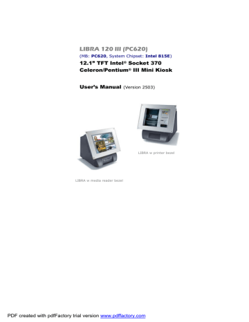 March Products LIBRA 120 III (PC620) 120 III (PC620) User`s manual March Products LIBRA 120 III (PC620) 120 III (PC620) User`s manual