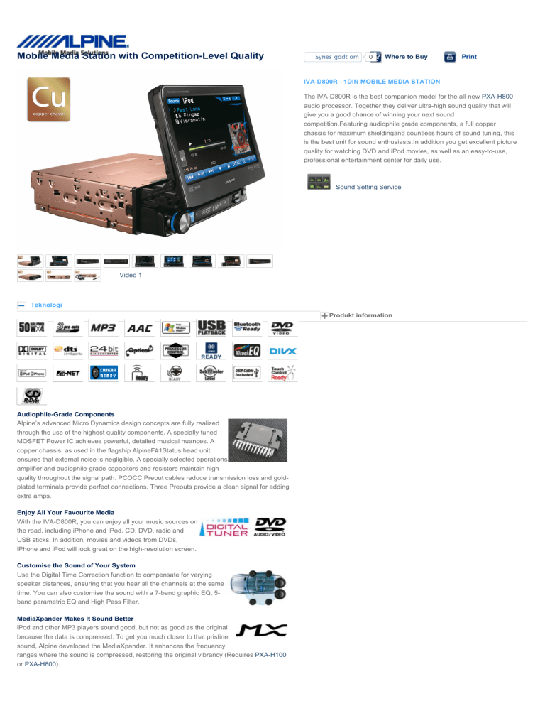 Alpine HCE-C300R User manual Alpine HCE-C300R User manual