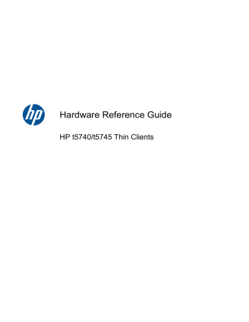 HP t5745 Thin Client Hardware reference guide | Manualzz