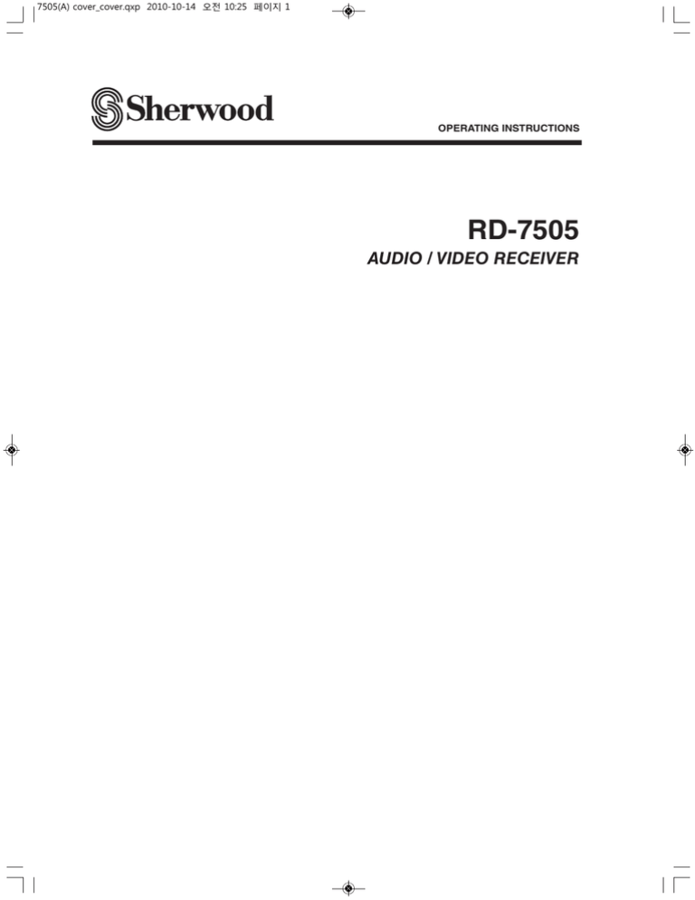 Sherwood RD-7505 Operating instructions Sherwood RD-7505 Operating instructions