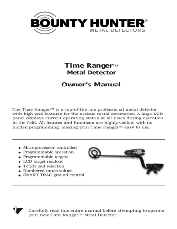 Bounty Hunter Time Ranger Owner`s manual | Manualzz