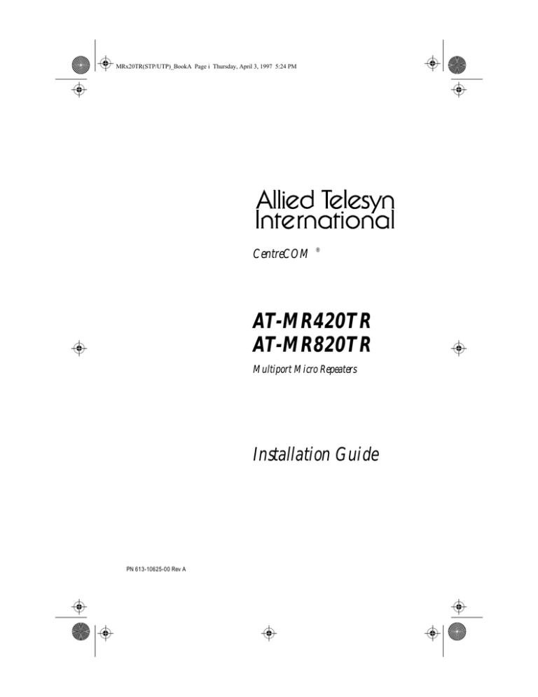 Allied Telesyn International Corp AT-1500T Installation guide Allied Telesyn International Corp AT-1500T Installation guide