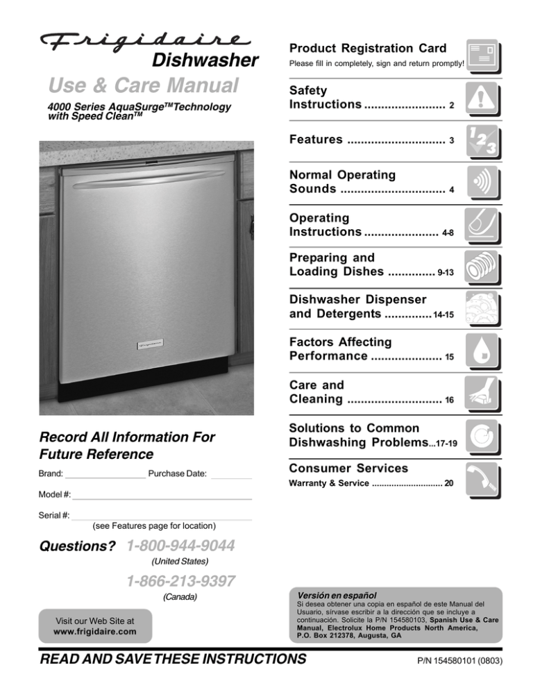 Electrolux 4000 SERIES Operating instructions Electrolux 4000 SERIES Operating instructions