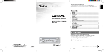 Clarion DB455MC AM/FM CD/MP3/WMA PLAYER Owner`s manual | Manualzz