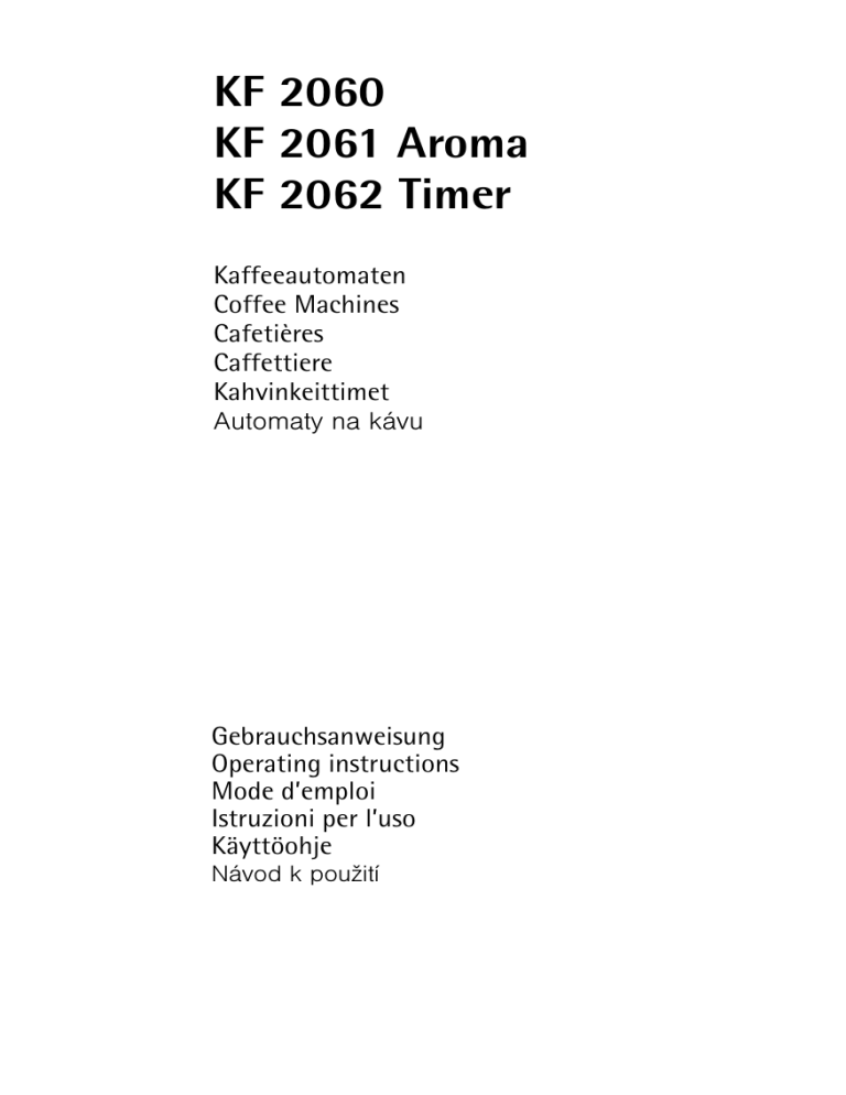 AEG KF 2062 TIMER User manual AEG KF 2062 TIMER User manual