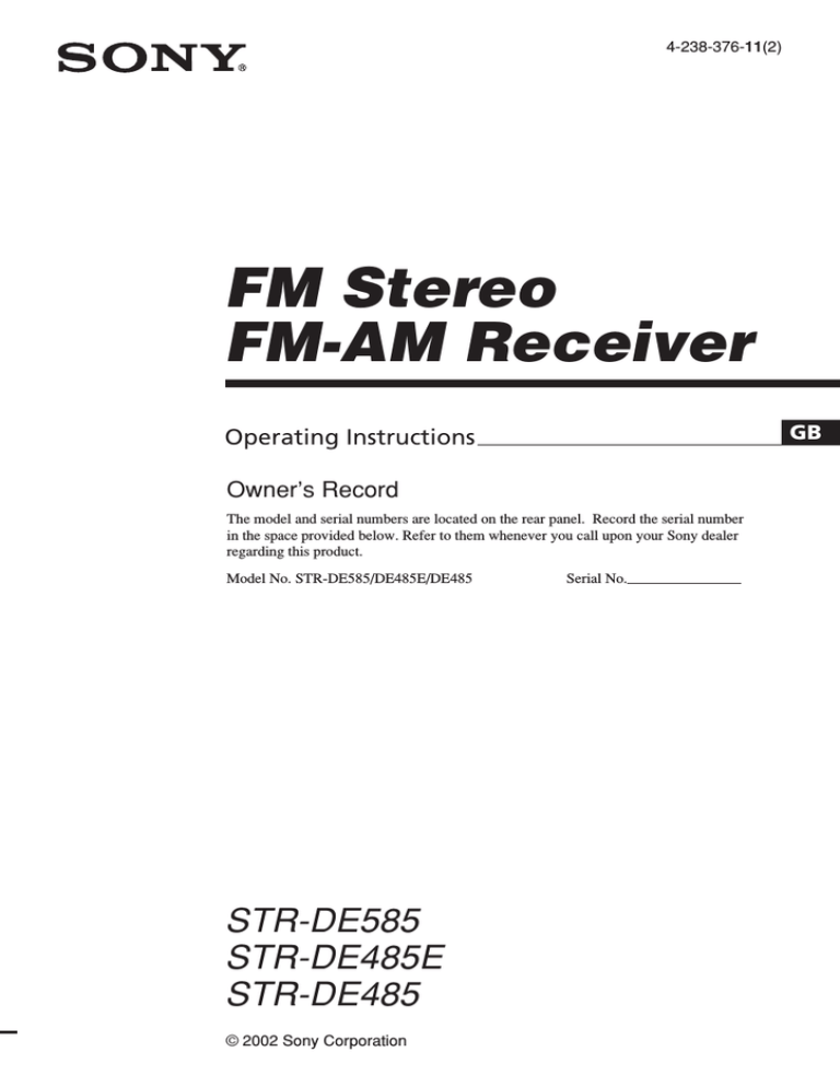 Yamaha 485RDS Operating instructions Yamaha 485RDS Operating instructions