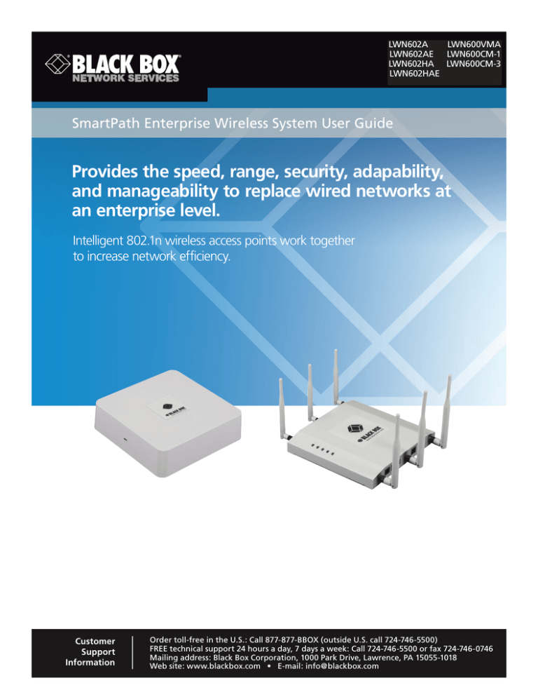 Black Box LWN600CM-1 User guide Black Box LWN600CM-1 User guide