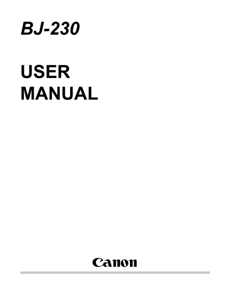 Canon E 230 User manual Canon E 230 User manual