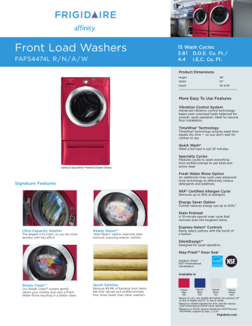 Frigidaire FAFS4474LR Washer User manual | Manualzz