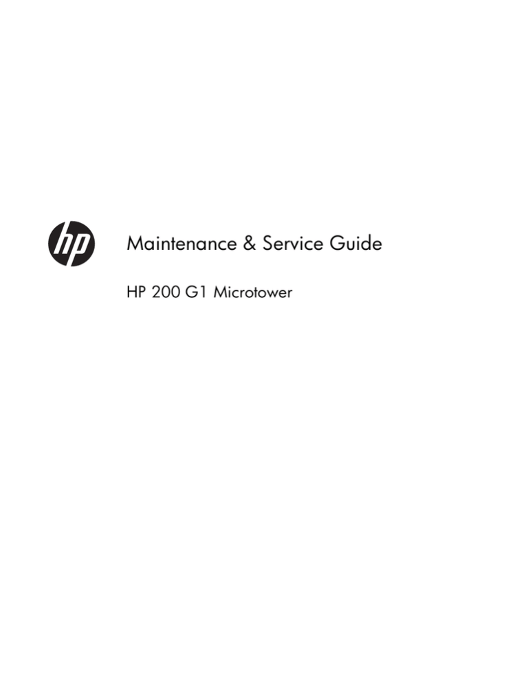 HP 200 G1 Microtower Specifications HP 200 G1 Microtower Specifications