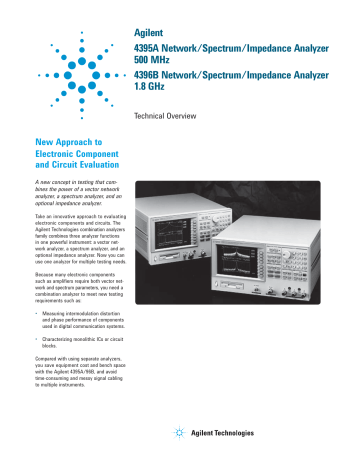 Agilent Technologies Agilent 4396B User manual Agilent Technologies Agilent 4396B User manual