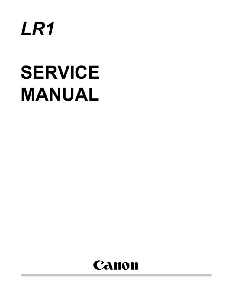 Canon LR1 Service manual Canon LR1 Service manual