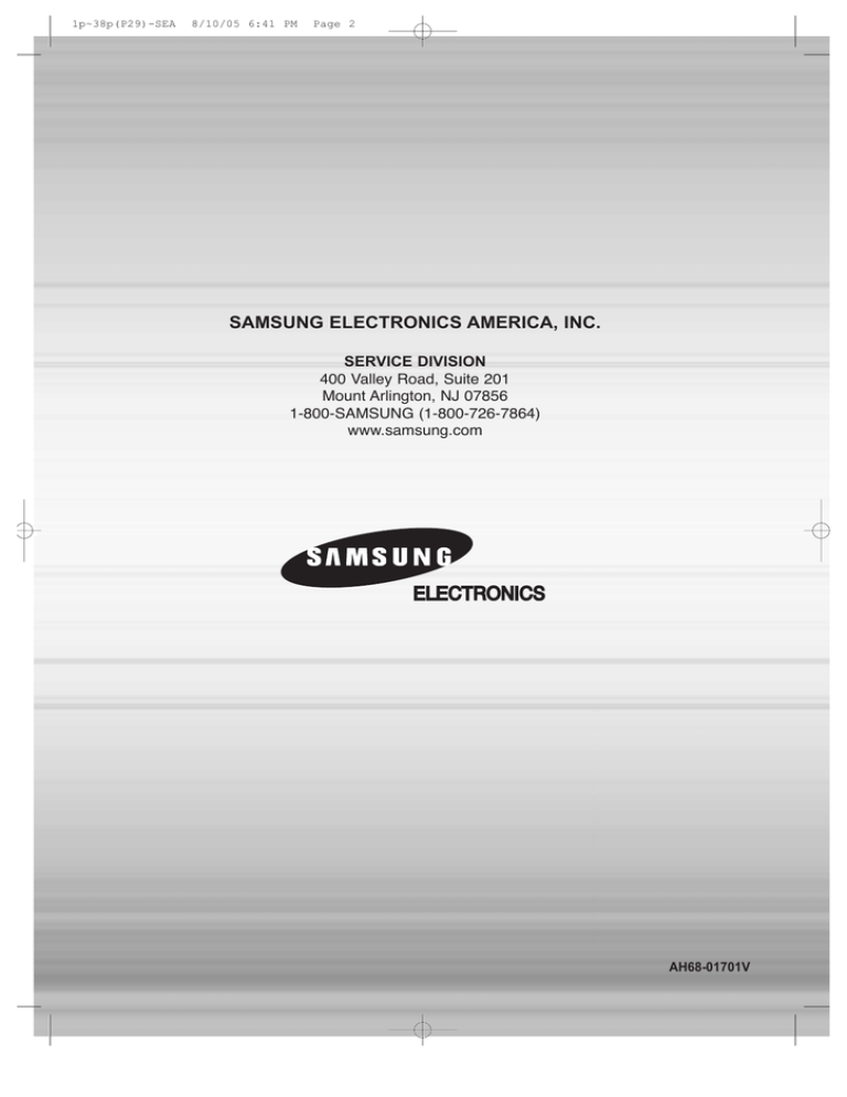 Samsung AH68-01701V Instruction manual Samsung AH68-01701V Instruction manual