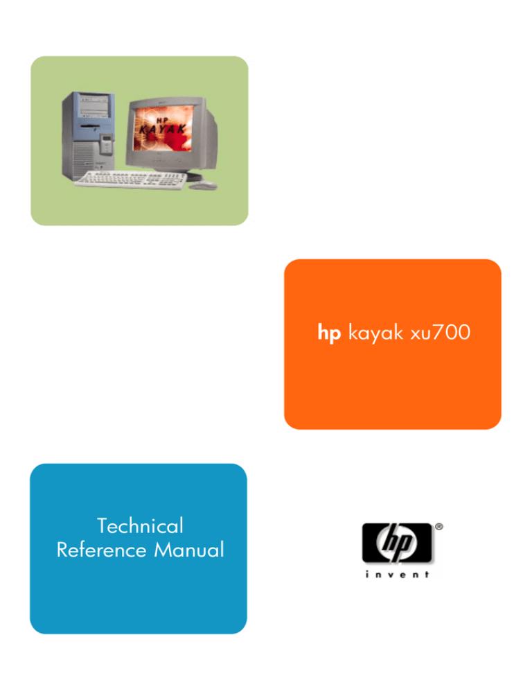 HP Kayak xu700 Specifications HP Kayak xu700 Specifications