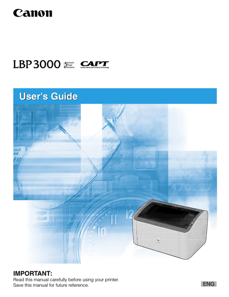 Canon LBP-3000 User`s guide Canon LBP-3000 User`s guide
