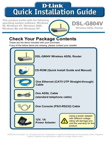 D-Link DSL-G804V Install guide | Manualzz